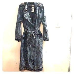 Denim trench coat